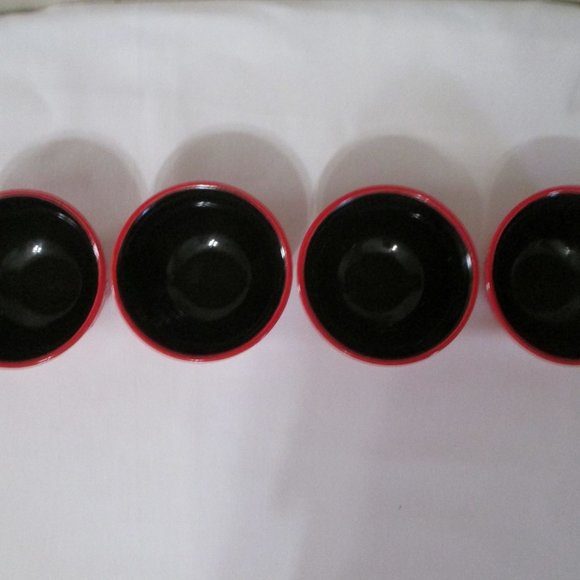 Red Tea Pot With Four Tea Cups In A Box - Picture 3 of 12